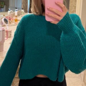 Mustard Seed Teal Crew Neck Sweater